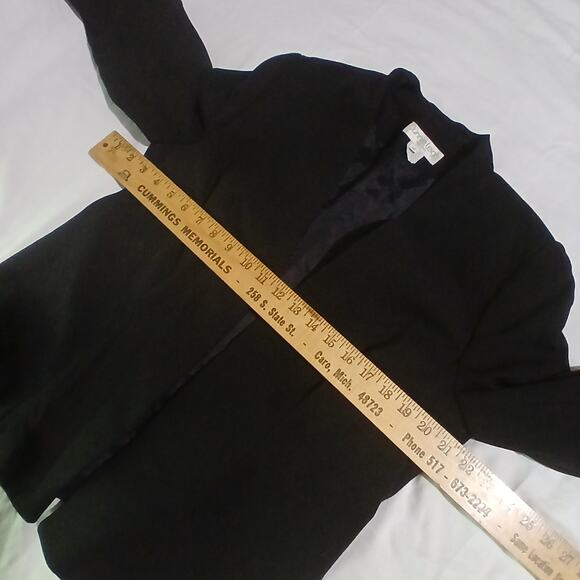 Vintage Junnie Leigh SZ12 Open Blazer Black With Rhinestone-Cuff Detail USA Made - Picture 12 of 14